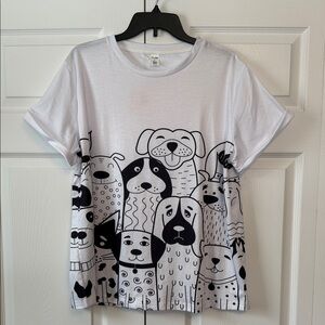 Super Fun Dog print Tee XL NWT